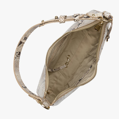 Beige Sandcastle Tabitha Shoulder Bag Open Top View 

