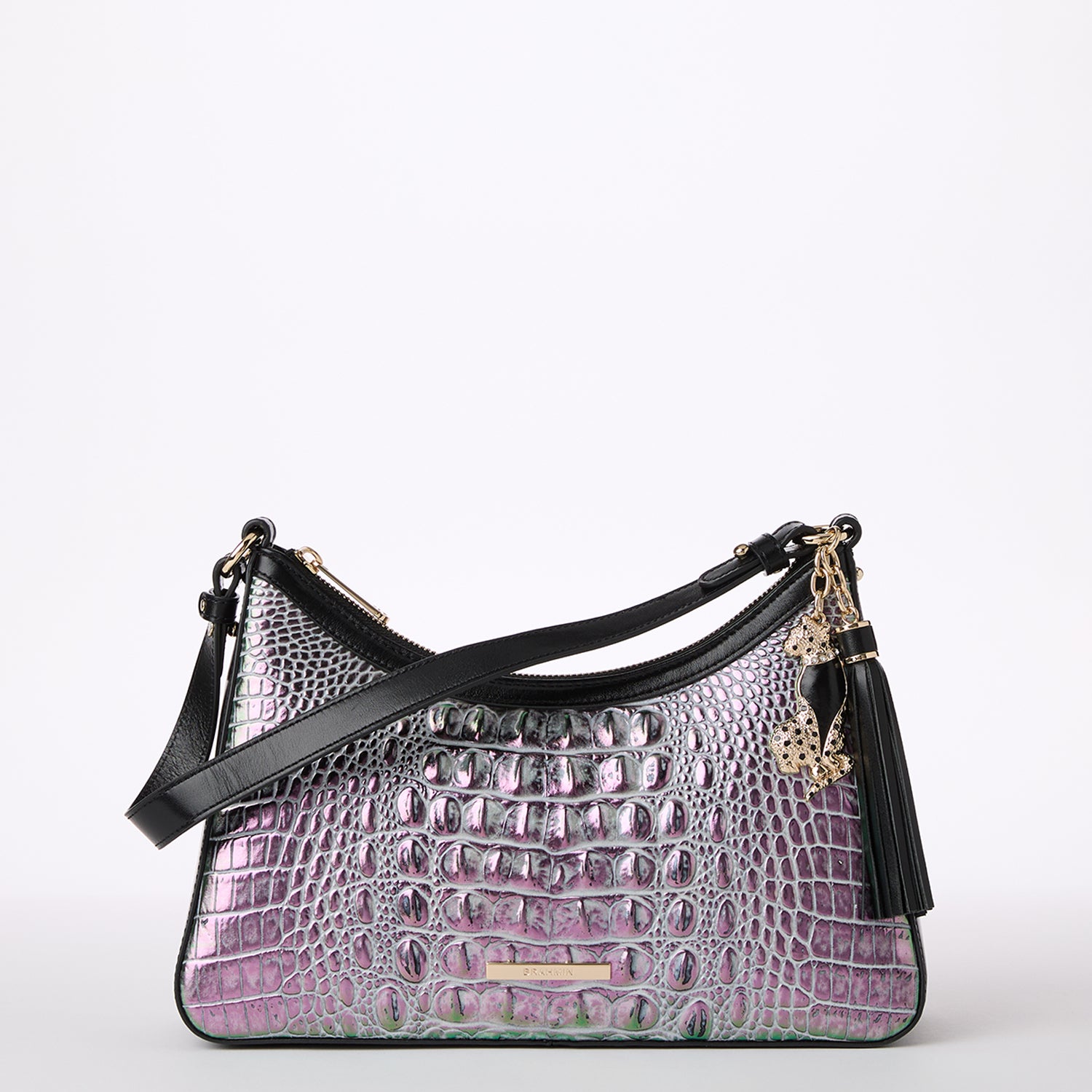 Brahmin Grey crossbody high quality purse