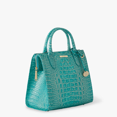 Mermaid Green Melbourne Small Caroline Satchel Side View 
