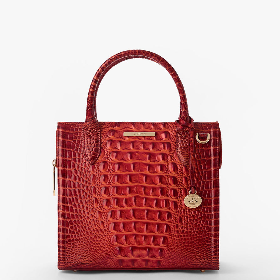 Finley Black Carryall Satchel | Pecan Melbourne | BRAHMIN