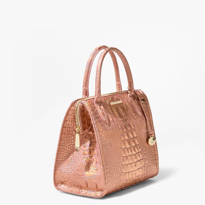 Rose Gold Melbourne Small Caroline Satchel Side View 