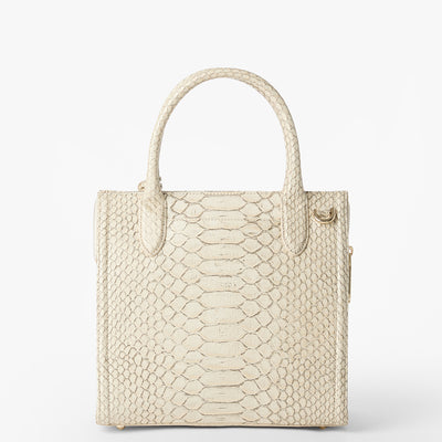 Oyster Grey All Over Snake Small Caroline Satchel Back View 