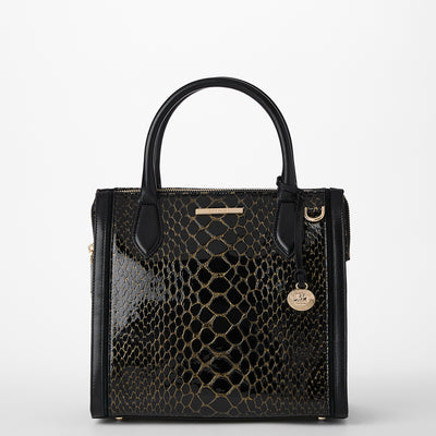 Black Cavatica Small Caroline Satchel Front View 
