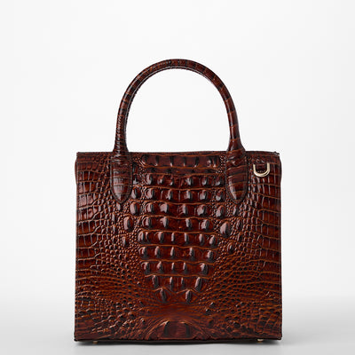 Pecan Palawan Small Caroline Satchel Back View