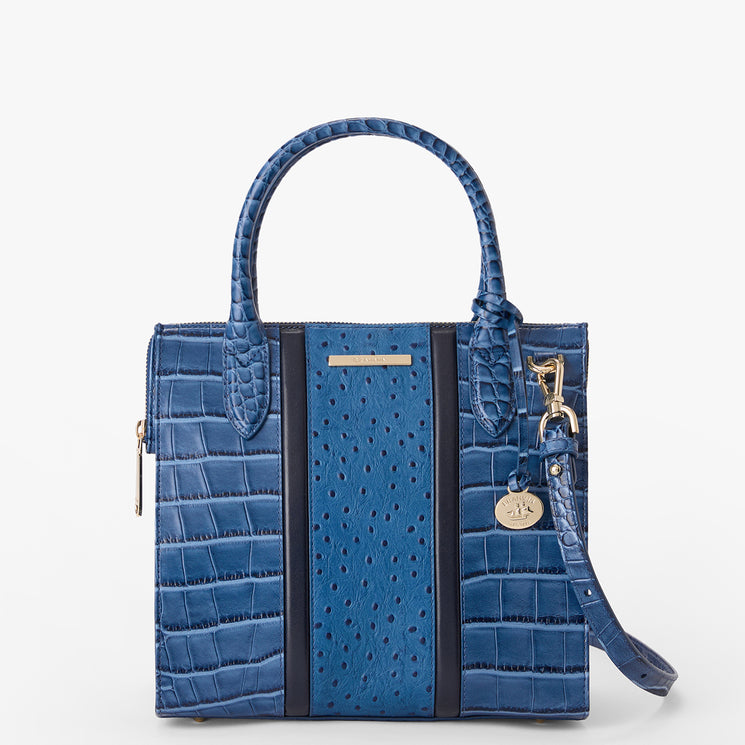 Retro Blue Skye Small Caroline Front View with Strap 