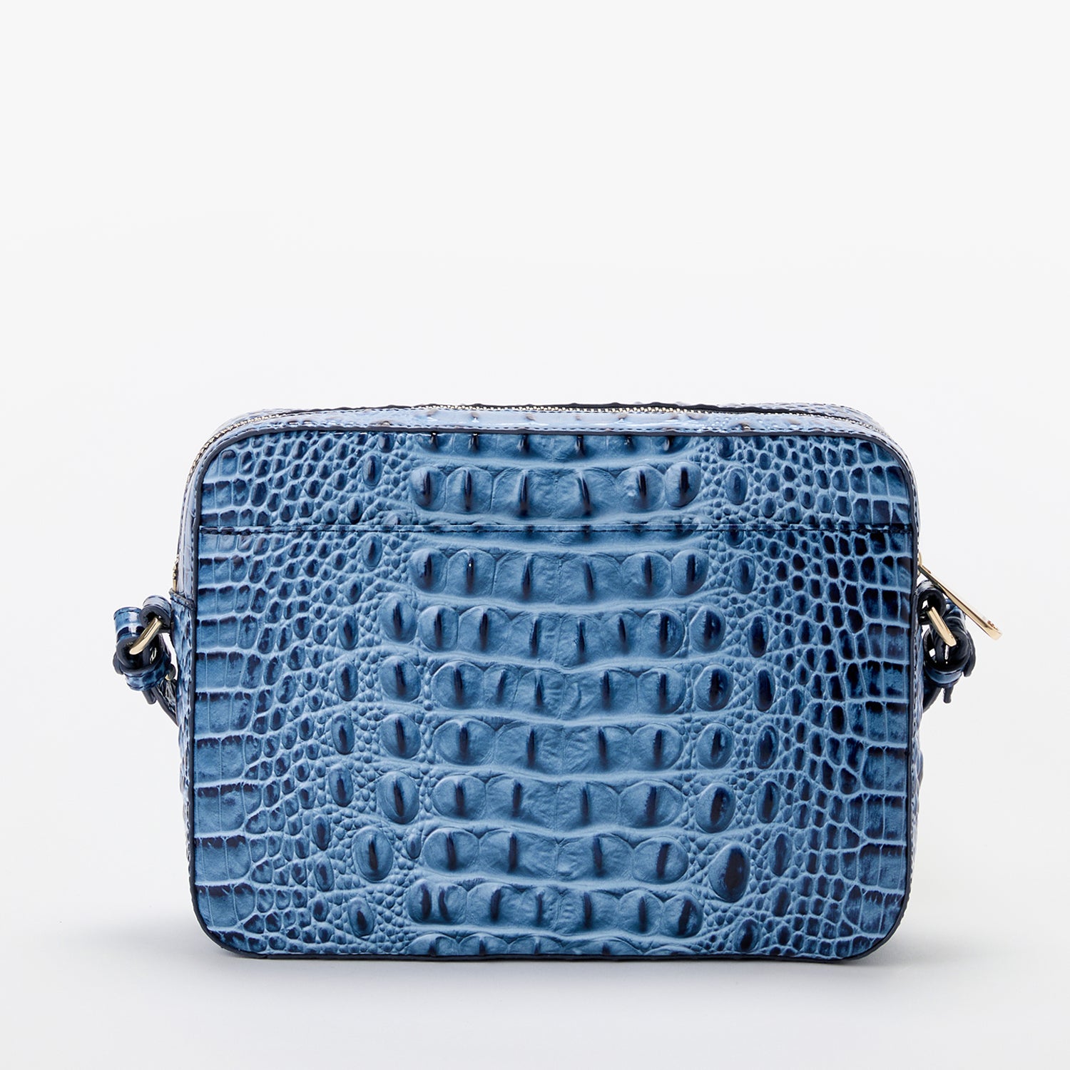 Brahmin Shea Croc Embossed Leather Crossbody Bag Blue Serenade