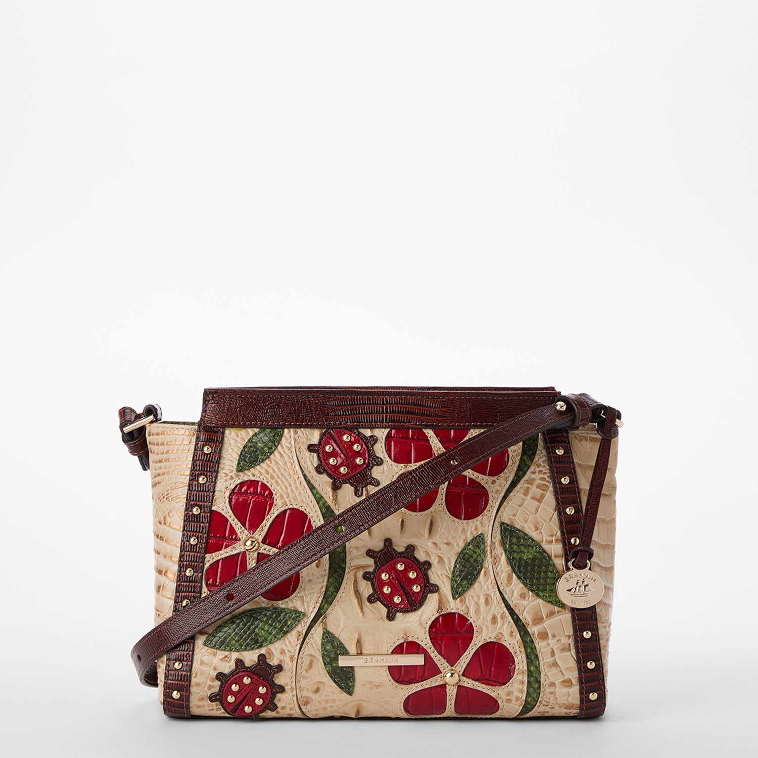 Hillary Leather Crossbody | Sandstorm Ladybird | BRAHMIN