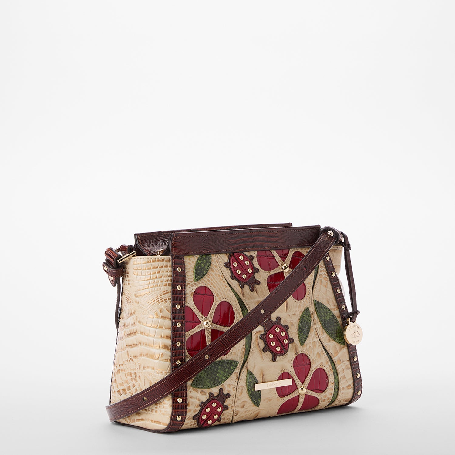 Hillary Leather Crossbody | Sandstorm Ladybird | BRAHMIN