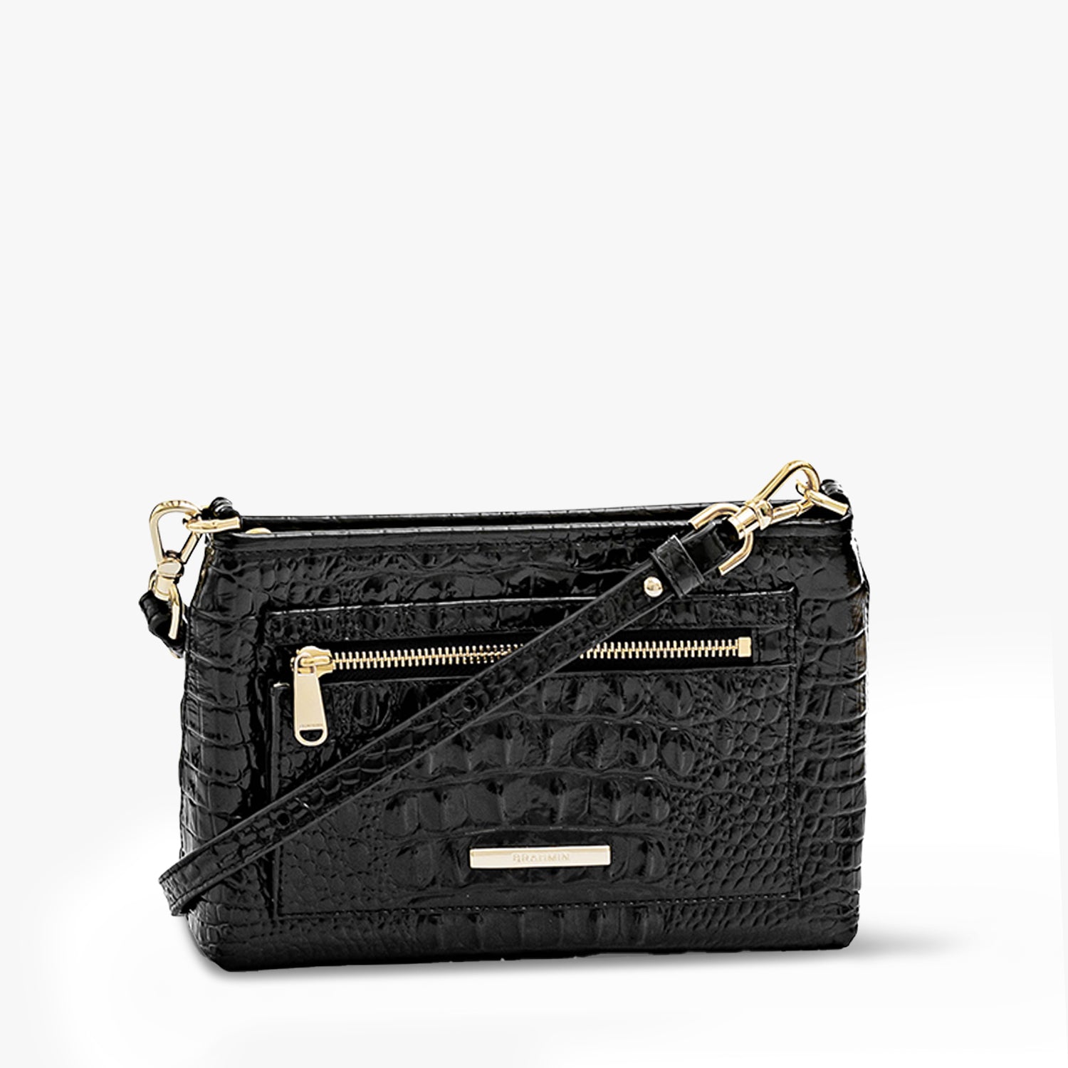 Black and white brahmin purse deals