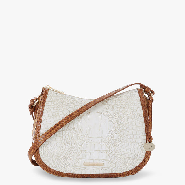 Coconut Milk Taber Shayna Crossbody Front View with Strap 