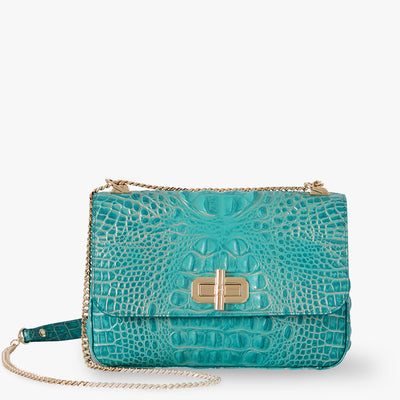 Mermaid Green Melbourne Rosalie Crossbody Front View with Strap 
