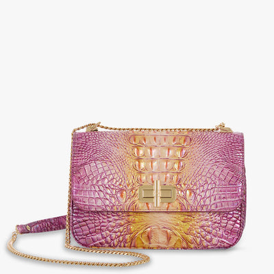 Grapefruit Ombre Melbourne Rosalie Crossbody Front View with Strap 
