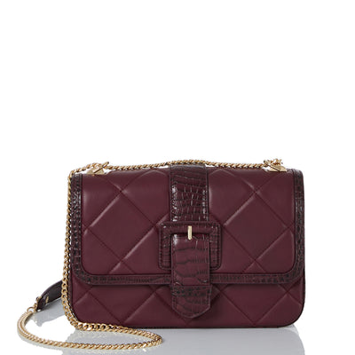 Burgundy Duval Rosalie Crossbody  Front View with Strap