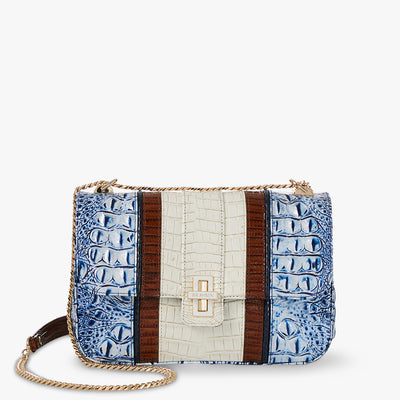 Coastal Blue Odysea Rosalie Crossbody Front View with Strap 