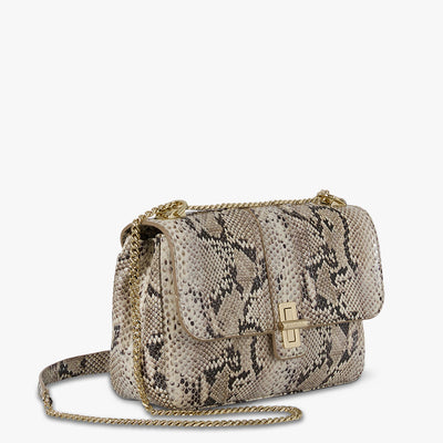 Beige Sandcastle Rosalie Crossbody Side View 
