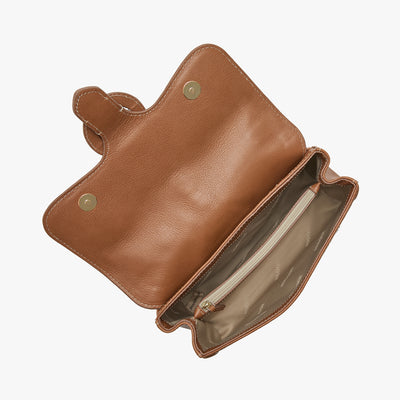 Rosalie Tan Cloverly Crossbody Open Top View