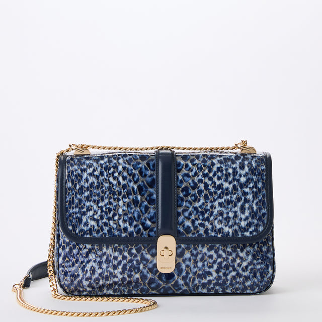 Rosalie Navy Meadowport Crossbody Front View with strap