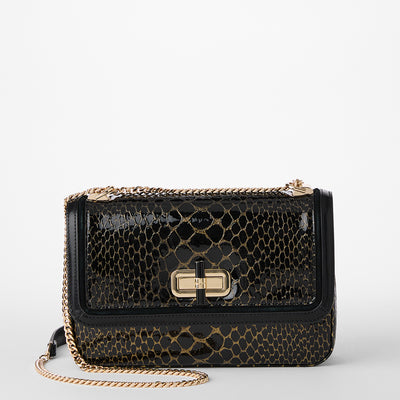 Black Cavatica Rosalie Crossbody Front View with Strap 

