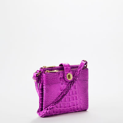 Mina Deep Fuschia Melbourne Crossbody Side View with strap