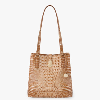 Honey Brown Melbourne Fiora Bucket Bag Front View 
