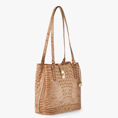 Fiora Honey Brown Melbourne Bucket Bag Side View