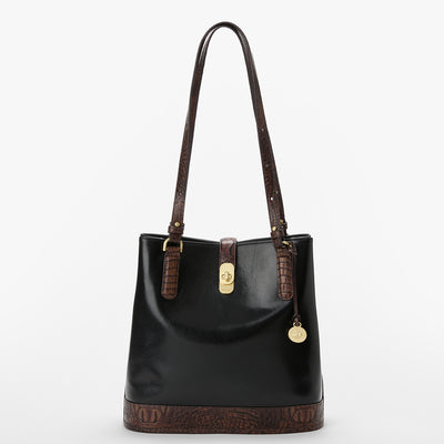 Black Tuscan Fiora Bucket Bag Front View 