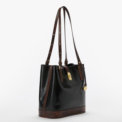 Black Tuscan Fiora Bucket Bag Side View 