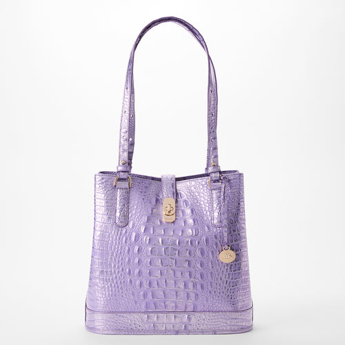 Brahmin Cami Melbourne Leather Satchel in Green