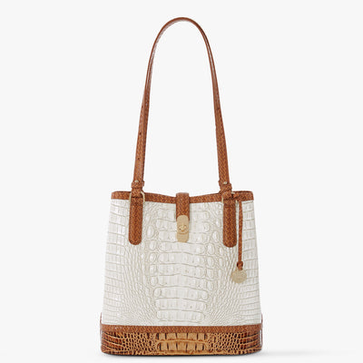 Coconut Milk Taber Fiora Bucket Bag Front View 