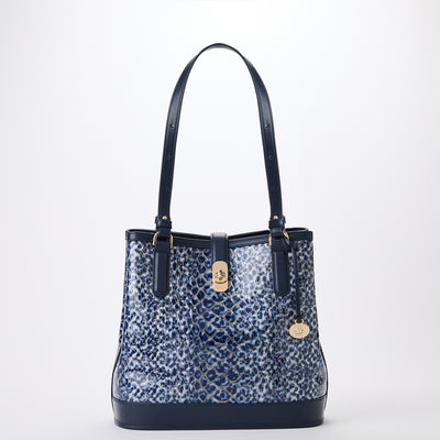 Fiora Navy Meadowport Bucket Bag front View