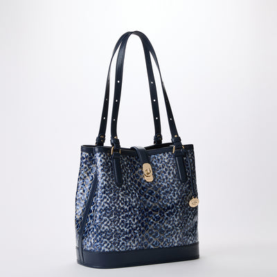 Fiora Navy Meadowport Bucket Bag side View