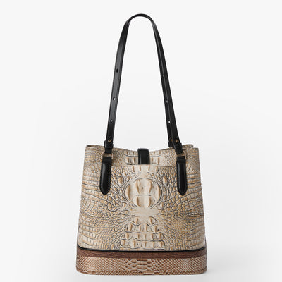 Timeless Taupe Skien Fiora Bucket Bag Back View 