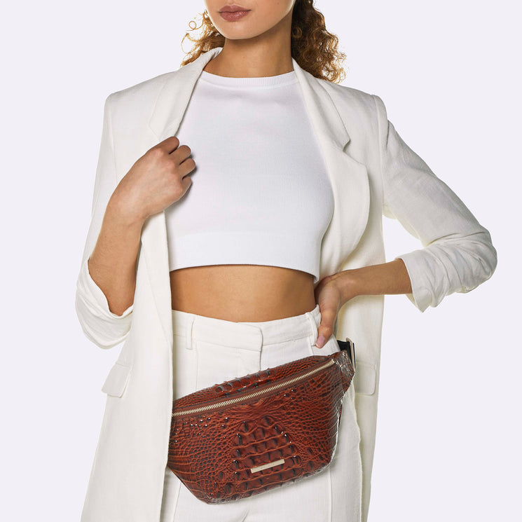Harker Pecan Melbourne Belt Bag On Model