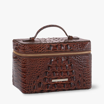 Pecan Melbourne Charmaine Makeup Case Side View 