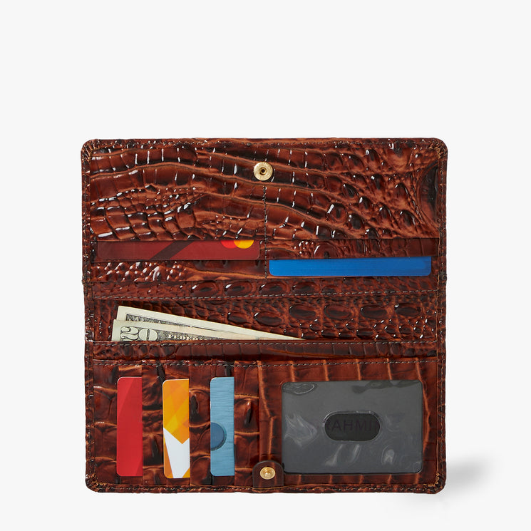 Pecan Melbourne Adelle Wallet Open with Money