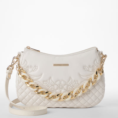 Sea Salt White Kew Mod Shayna Crossbody Front View With Strap