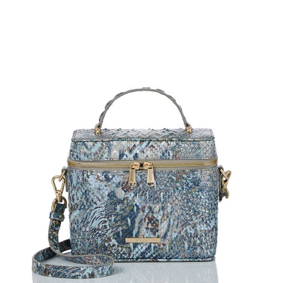 Icy Python Melbourne Chantal Crossbody  Front View with Strap