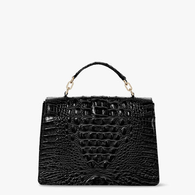 Black Melbourne Hallie Satchel Back View 