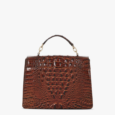 Pecan Melbourne Hallie Satchel Back View 