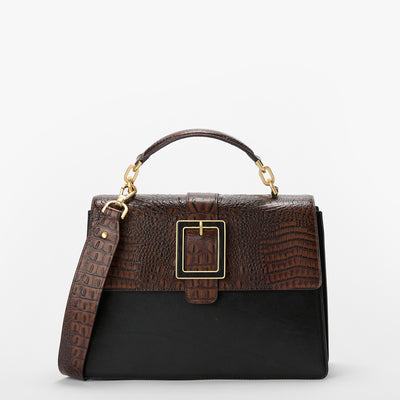 Black Tuscan Hallie Satchel Front View 