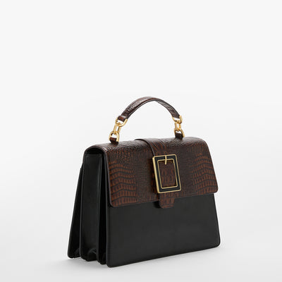 Black Tuscan Hallie Satchel Side View 