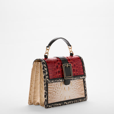 Radiant Red Solarium Hallie Satchel Side View 
