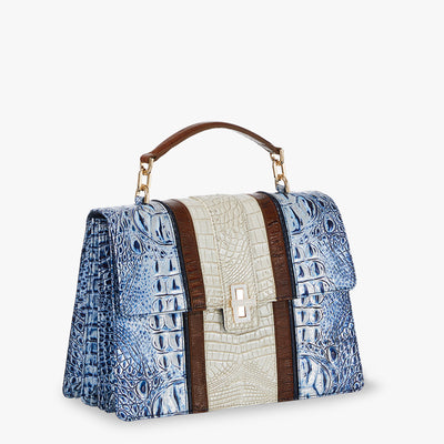 Coastal Blue Odysea Hallie Satchel Side View 