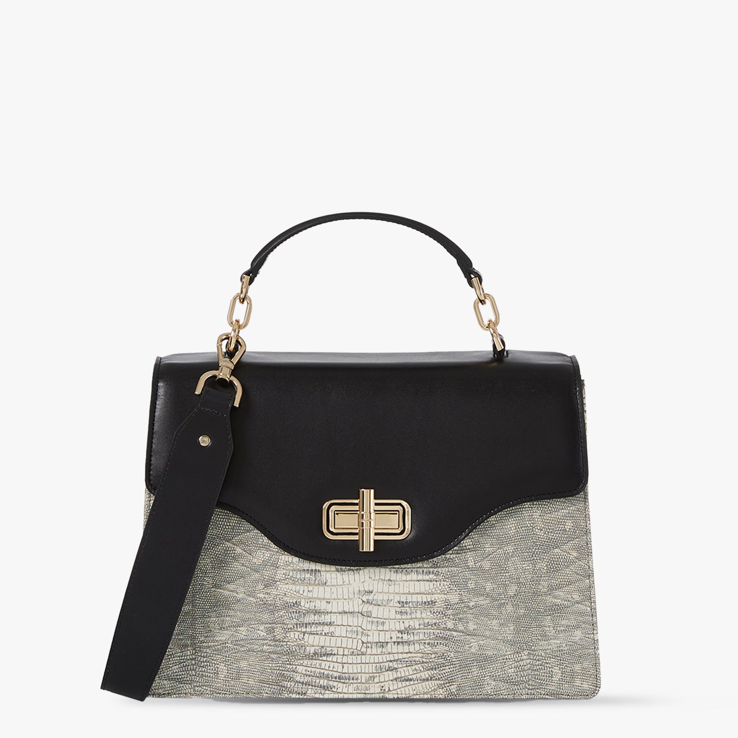 Hallie Leather Satchel | Fairest Grey Whitecap | BRAHMIN 