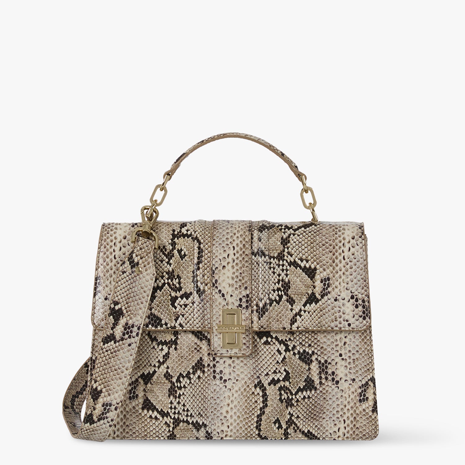 Brahmin Snake Print Leather Satchel authentic