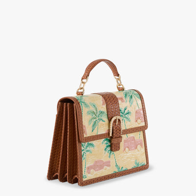 Honey Brown Copa Cabana Hallie Satchel Side View 
