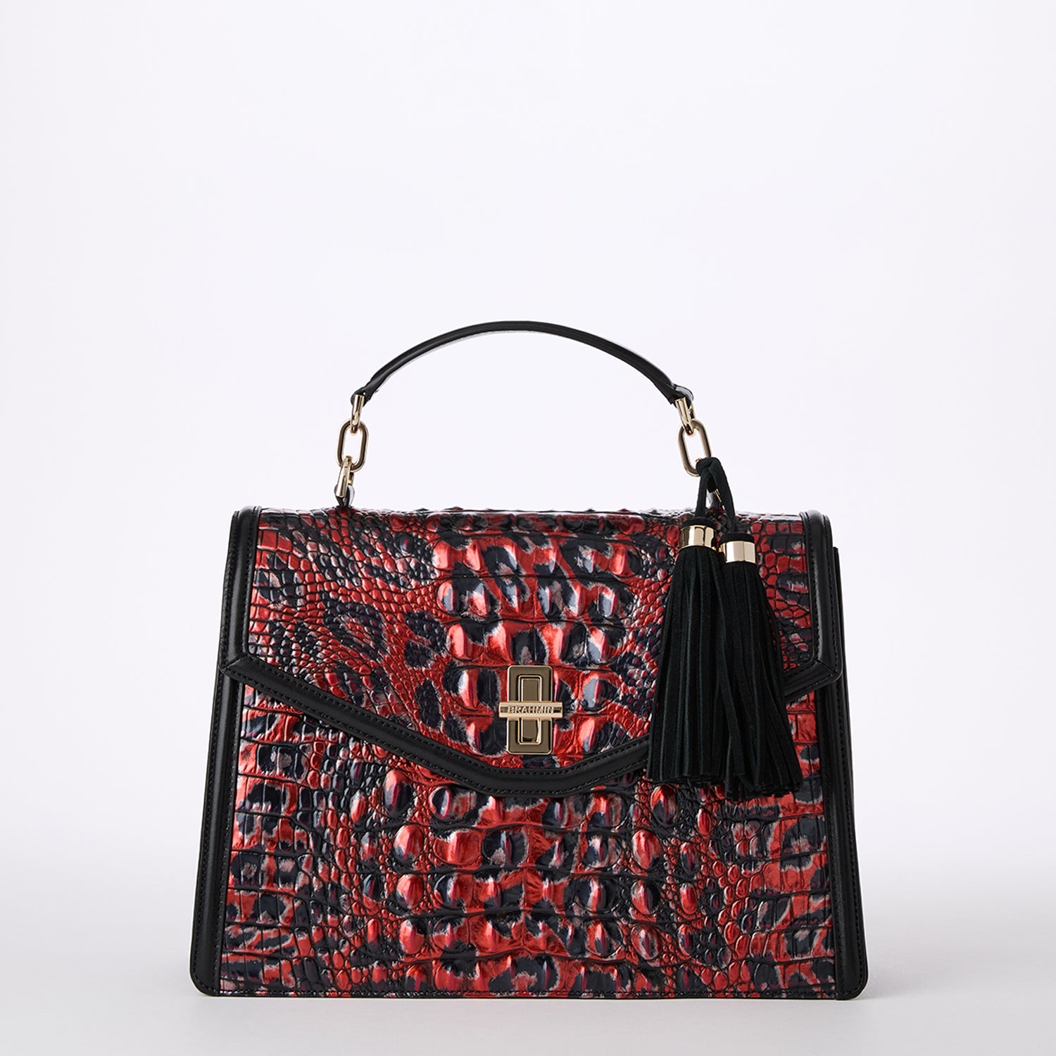 BRAHMIN: Leopard Print buy Tasseled Satchel