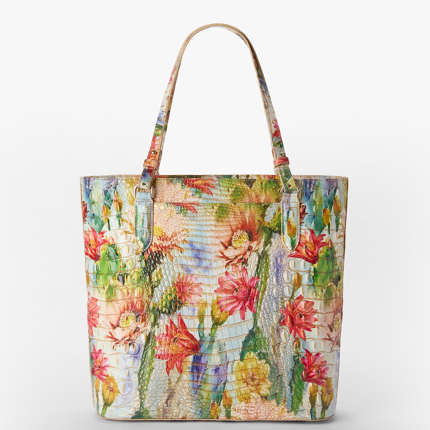 Ezra Zip Closure Tote Bag | Succulent Bloom | BRAHMIN