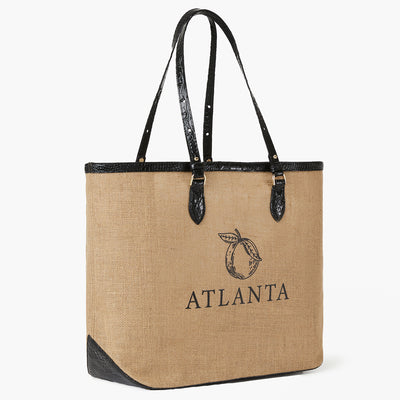 Brooklyn Black Landmark Atlanta Tote Side View