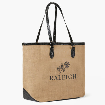 Brooklyn Black Landmark Raleigh Tote Side View